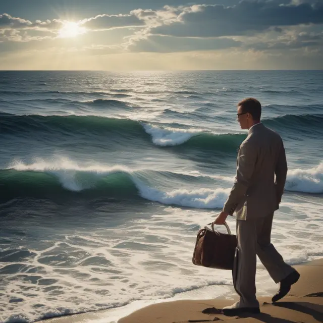 Position trader sailing on a vast ocean, steering by macroeconomic factors, market trends, and historical price patterns.