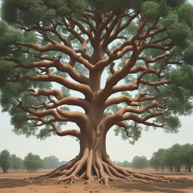 Image of a tree with interconnected branches representing early pioneers in positive economics such as Mill, Keynes, and Friedman.