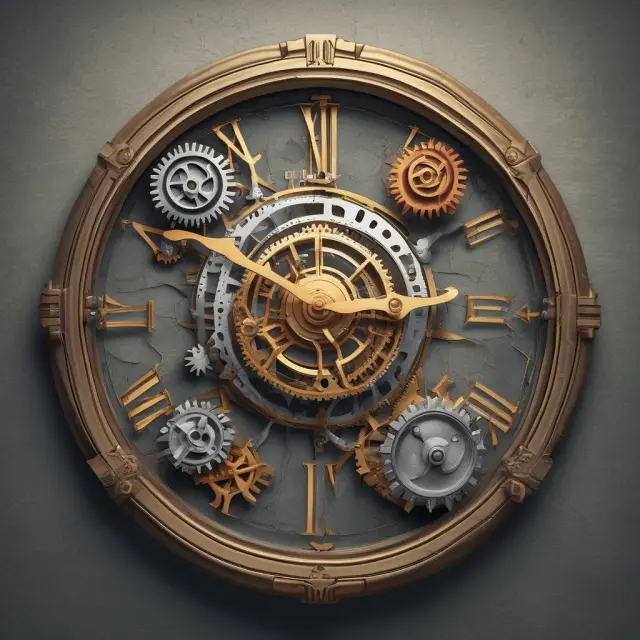 Clock depicting settlement periods for T+0, T+1, and T+2 securities: golden gear (T+0), silver (T+1), bronze (T+2)