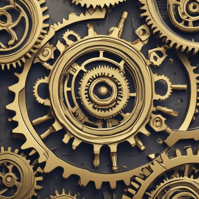An intricate cogwheel illustrating how Convertible Notes, Warrants, and Stock Options influence post-money valuation