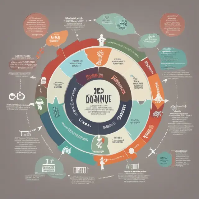 Visualization of a spinning poverty cycle illustrating limited access to capital, education, healthcare, infrastructure, and governance perpetuating the poverty trap
