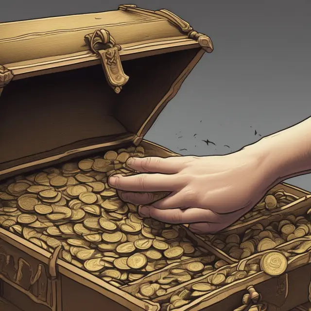 Hand distributing gold coins symbolizing welfare programs and government interventions to lift people out of poverty.