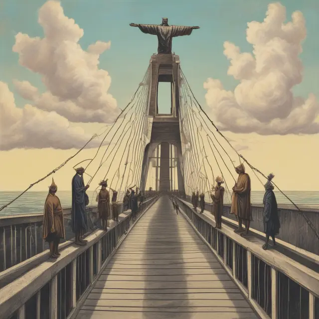 A person balances on a bridge representing cultural dimensions: power distance index (hierarchy) and individualism.