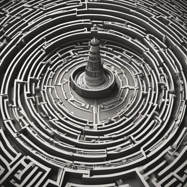 An investor holding a compass amidst a maze, with PP&E indicated as a beacon