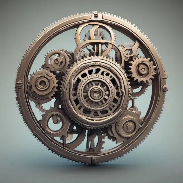 Visualization of Producer Price Index (PPI): A clockwork mechanism illustrating the interaction between producer and consumer price trends