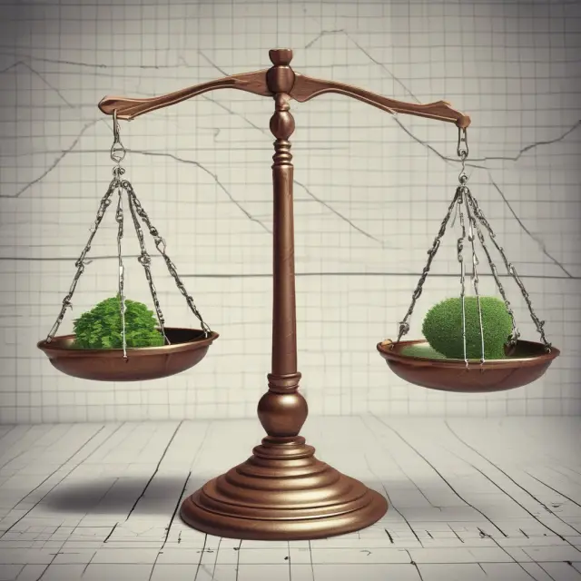 Image of a balance with a rising Producer Price Index on one side and a stock market graph on the other, illustrating informed investment decisions based on PPI trends