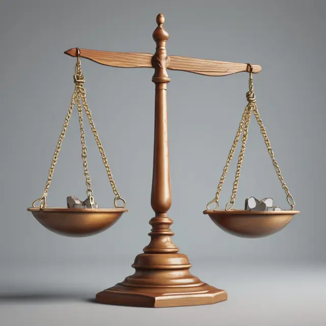 A balance scale with