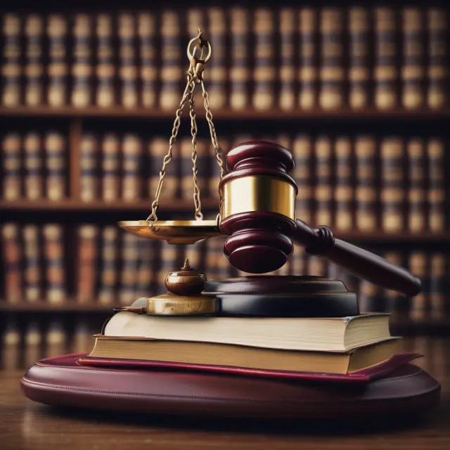 Judge reviewing ethical and legal aspects of predatory pricing with lawbooks