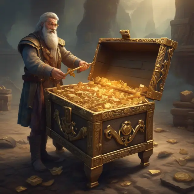 Ancient investor protecting ownership through preemptive rights, depicted as golden keys guarding a chest