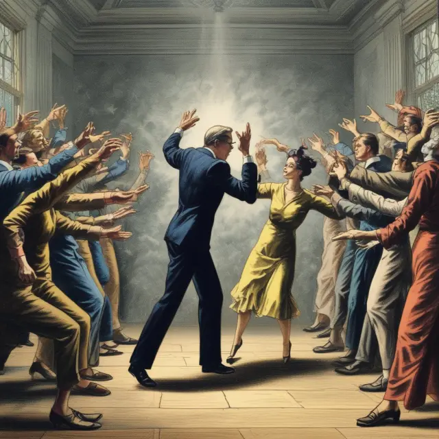 Shareholders and a growing company joining hands in a dance of mutual benefits, illustrating cost savings, strong performance, and long-term commitment through preemptive rights