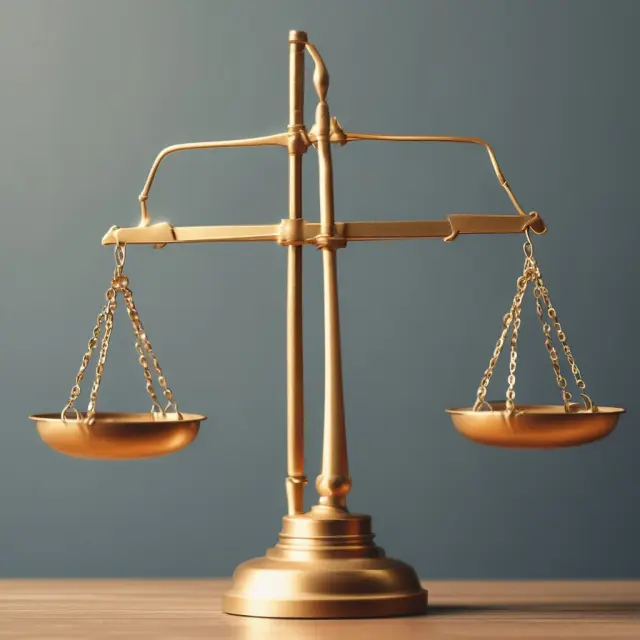 A golden balance scale with one pan representing preferred shares and the other illustrating missed dividends, symbolizing the balance between guaranteed income and arrears.