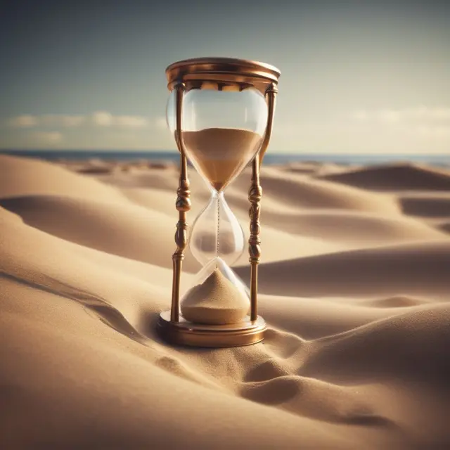 Golden hourglass representing non-cumulative preferred shares, where dividends shift with company profits.