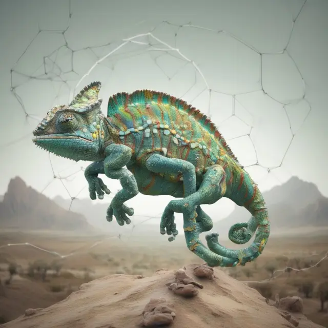 Chameleon exploring diverse healthcare providers in a wide network while illustrating the advantages and freedom of PPO insurance.