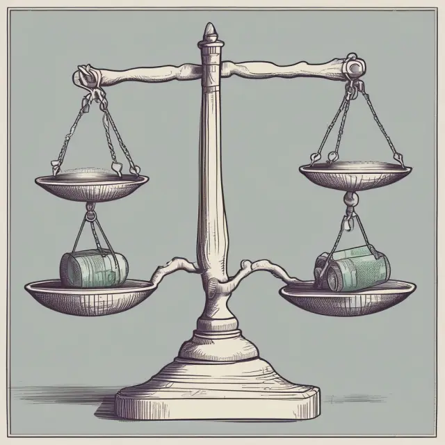 An equilibrium scale balances a stable bond with a dynamic preferred stock, illustrating the difference in return stability and risk exposure for investors.