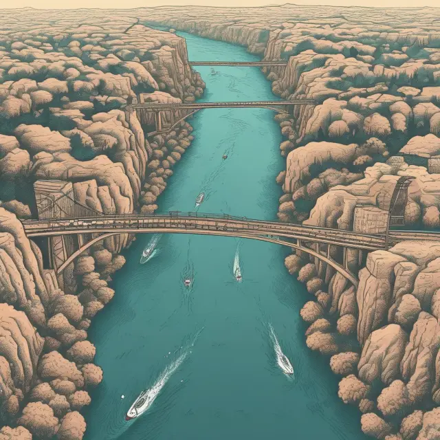 An image of two interconnected rivers representing preferred stock (equity) and bonds flowing together, symbolizing their unique relationship in company finance
