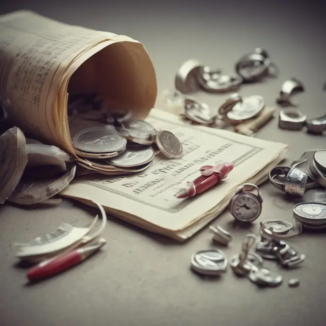 An insurance policy represented as a time capsule with gold coins flowing out during the accounting period, symbolizing the gradual recognition of expenses