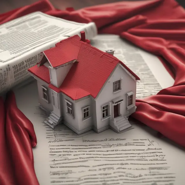 Mortgage contract unrolling as a red carpet, showcasing prepayment penalty sentinels protecting future lender income