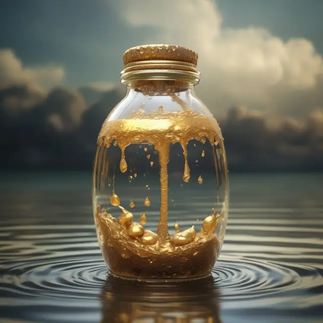 Golden river flowing into an ancient jar, depicting the present value calculation for an annuity due