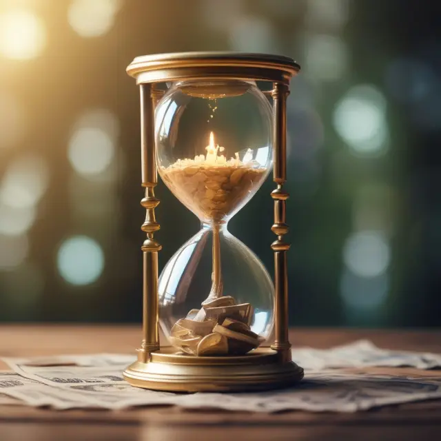 Golden hourglass filled with dollars: Present value calculation for annuities
