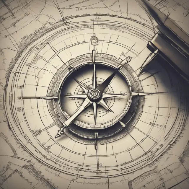 A compass with present value concept guiding different financial applications, including net present value (NPV), bond yields, pension obligations, and investment decisions.