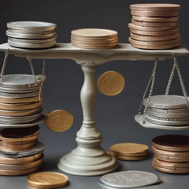 Golden scales balance pretax earnings and taxable income while coins symbolize deductible expenses such as interest and depreciation