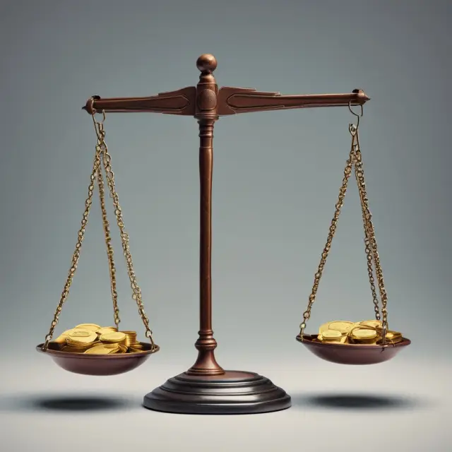 Two scales weighing pretax earnings against sales to illustrate a company