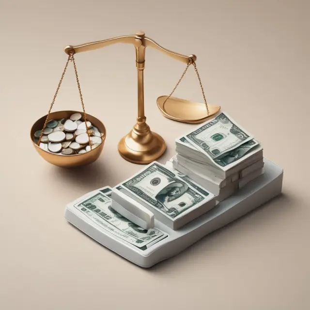 Scales representing pretax earnings and net income, showcasing the relationship between core profitability and tax implications.