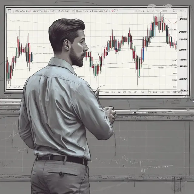 A swing trader examining complex price action patterns on a candlestick chart for potential trend reversals and continuations