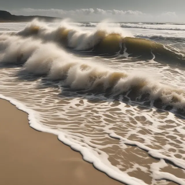 Waves representing price action flowing across a sandy shore, depicting the continuous ebb and flow of stock trends