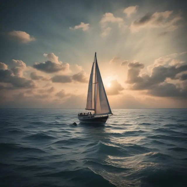 An institutional investor skillfully maneuvering a ship in a stormy sea of regulated markets, surrounded by waves symbolizing potential risks and opportunities due to price ceilings