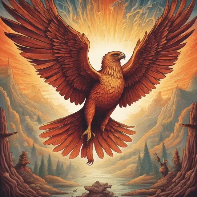 Phoenix leading owls in a market landscape, symbolizing price leadership