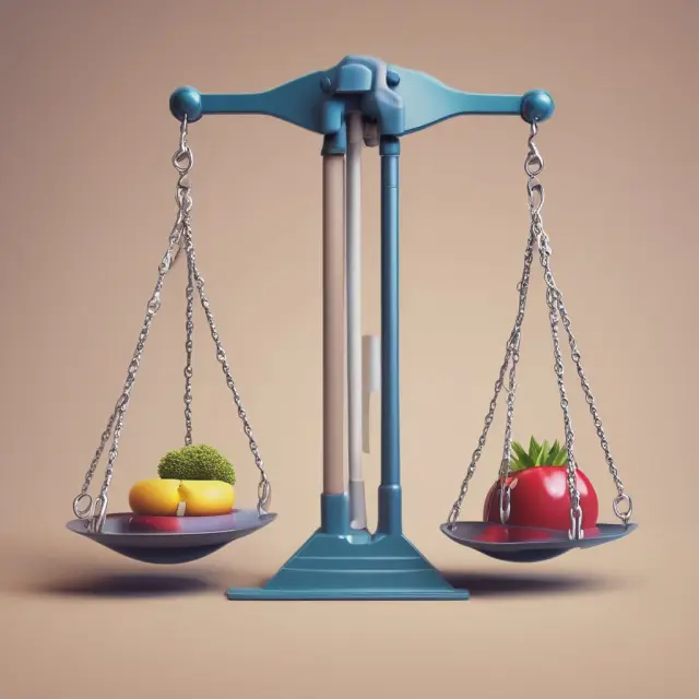 Scales with P/B ratios representing industries in balance