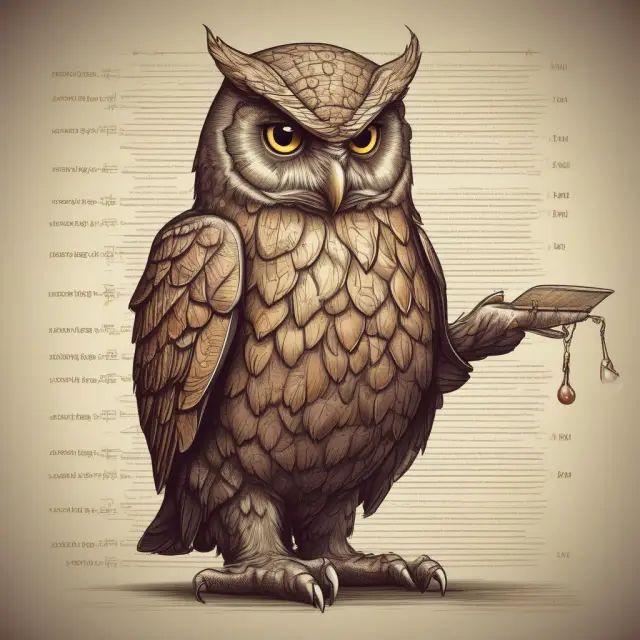 An owl, symbolizing wise investment decisions, compares Price-to-Book ratios of different stocks to optimize portfolio management.