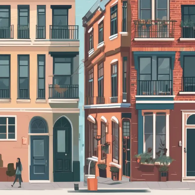 Two scales represent Price-to-Rent Ratio (P/R) and Housing Affordability Index (HAI), emphasizing the importance of evaluating both metrics to make informed real estate decisions.