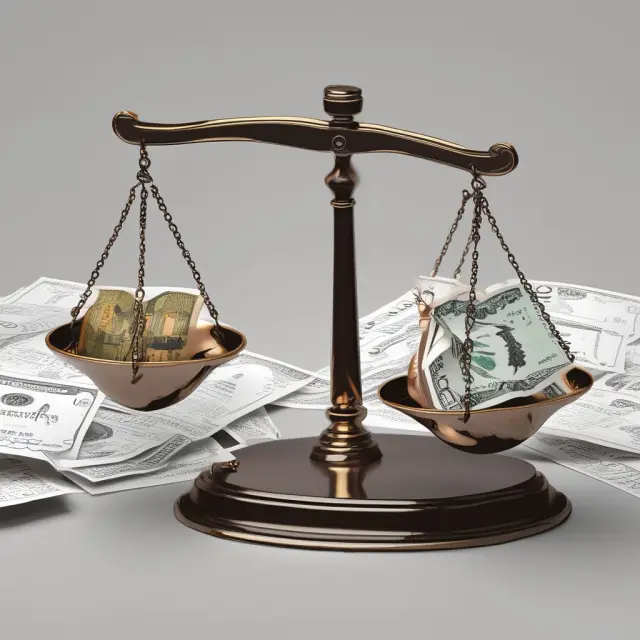 Balance scale comparing sales revenue to stock prices for calculating the P/S ratio.