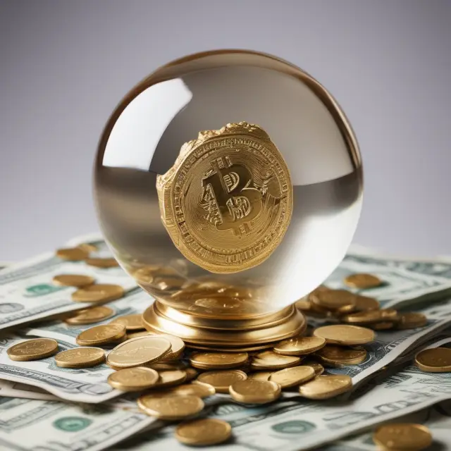 Crystal ball displaying gold coins and cash flows symbolizing price to free cash flow trends