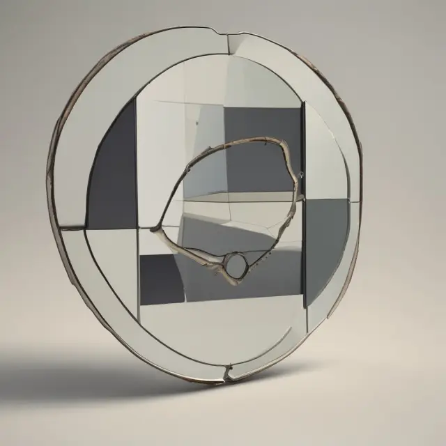 An old mirror displaying an inverted P/FCF ratio, symbolizing potential manipulations and distortions in financial reporting.