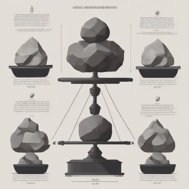 A giant balance scale holding price-weighted and value-weighted, unweighted, revenue-weighted, fundamentally weighted, and float-adjusted indexes as large stones