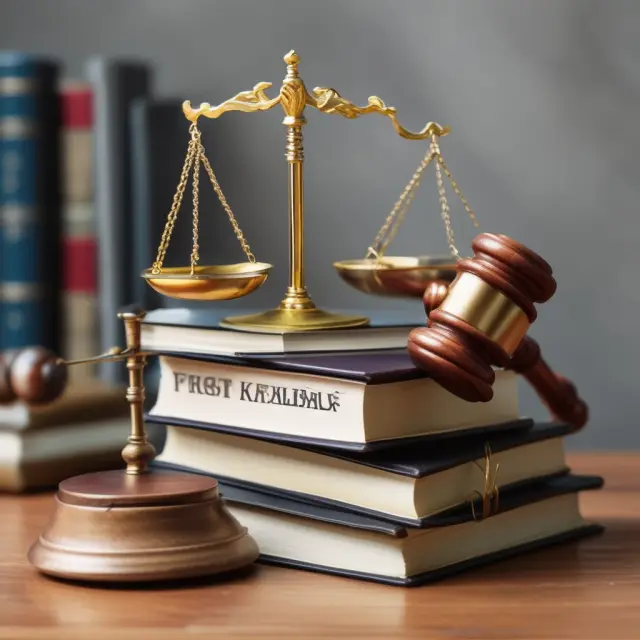 Justice scale balances lawbooks and a golden gavel, symbolizing the importance of a prima facie case in legal proceedings