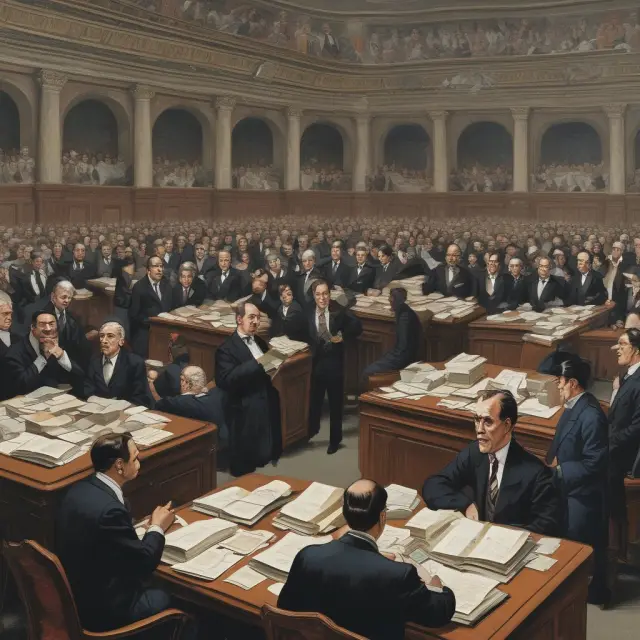 Investors buying and selling securities in an auction market setting, signifying secondary market functions such as liquidity and continuous trading