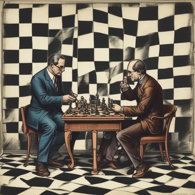 An issuer and investor engaging in transactions on a checkered board, symbolizing primary and secondary markets