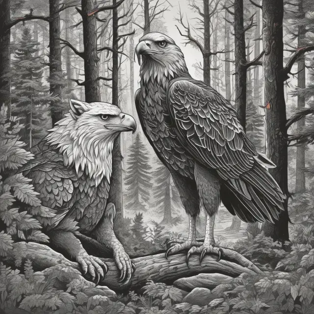 An eagle as principal, trusting a wolf as an agent to manage their shared forest while maintaining a clear line of sight and communication