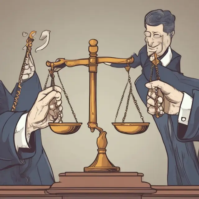 Regulator balancing scales of justice represents regulation