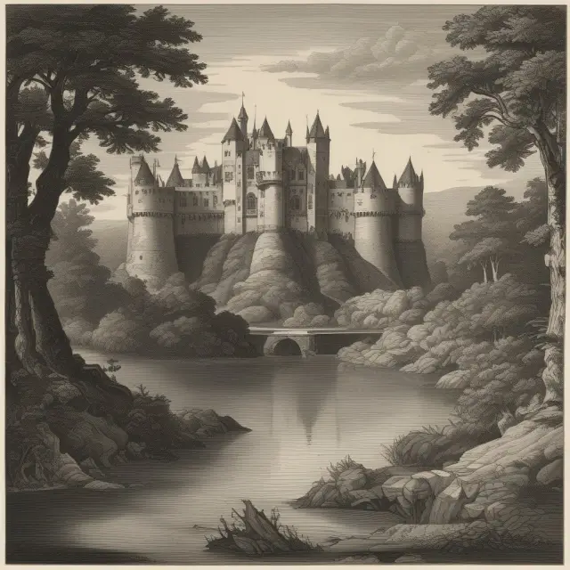 A sturdy castle symbolizing bond principal surrounded by an interest 