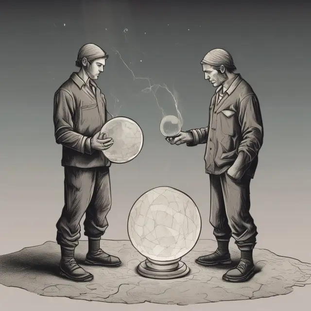 Two prisoners weighing their decisions in the classic prisoner
