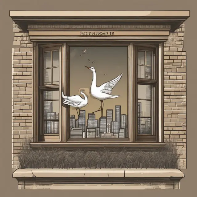 A golden goose representing private equity real estate funds nesting capital commitment windows, providing distributions, managing fees, and utilizing core, value-added, or opportunistic strategies.