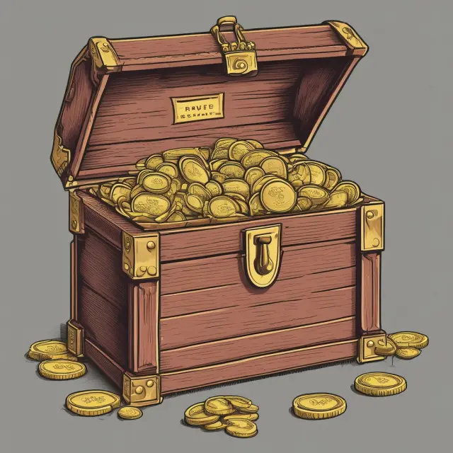 Golden treasure chest with private equity real estate coins atop a balance scale, comparing returns to public equities and bonds