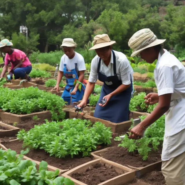 An image of a lush garden symbolizing economic growth with a hand representing the private sector, public sector, and partnerships tending to it