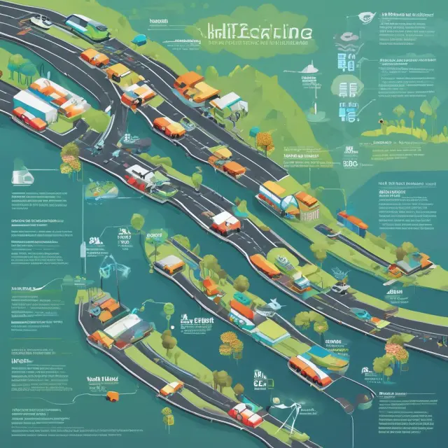 A colorful timeline illustrating successful Private Finance Initiative (PFI) projects in transportation, energy, healthcare, and education.