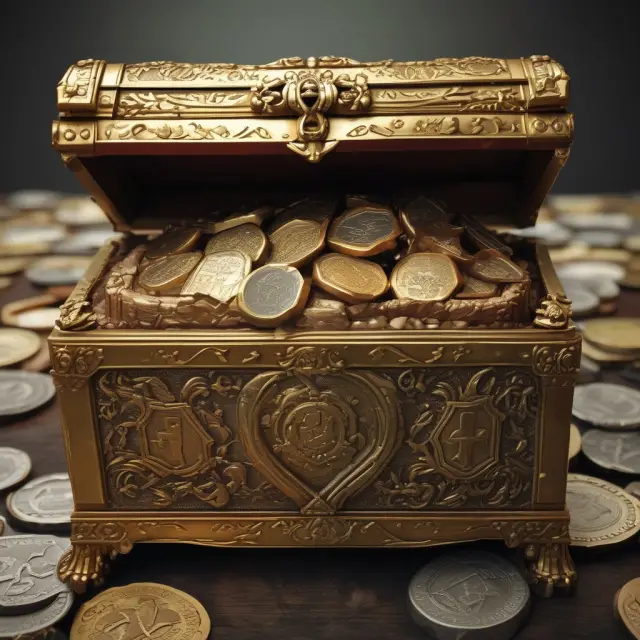 Golden treasure chest protected by accredited investors or qualified purchasers